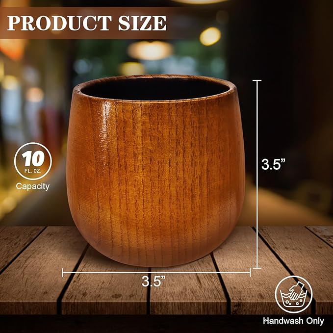 Charred Wooden Bourbon Drinking Glass Whiskey Tumbler - Wooden Old Fashioned Glass Made of Oak Great Whiskey Gifts for Men