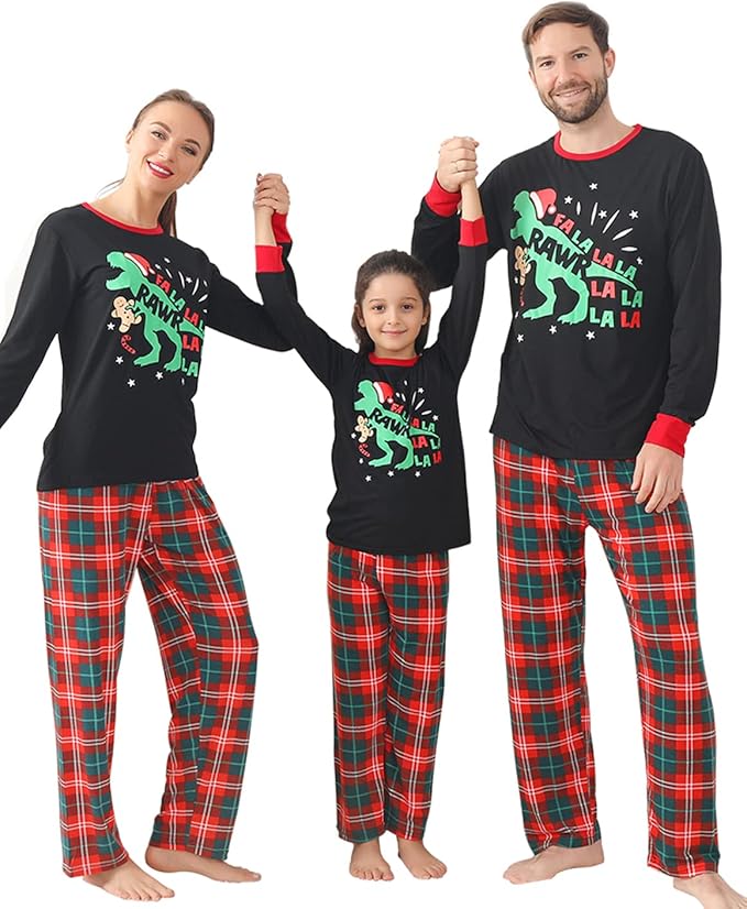 ANGELGGH Matching Christmas Pajamas for Family, Cute Vacation PJs Sets for Couples/Women/Men, Xmas 2 Piece Jammies Sleepwear