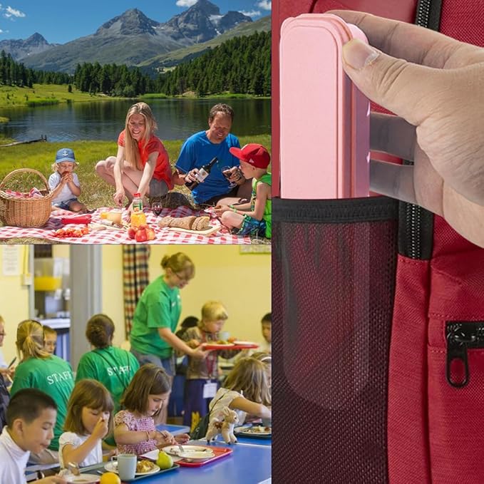 4 Sets Reusable Utensils Set with Case,Camping Cutlery Set Travel Silverware Set with Case Lunch Utensils Set for Work,Utensil Sets for Lunch Picnic Daily Use Outdoor (Pink)