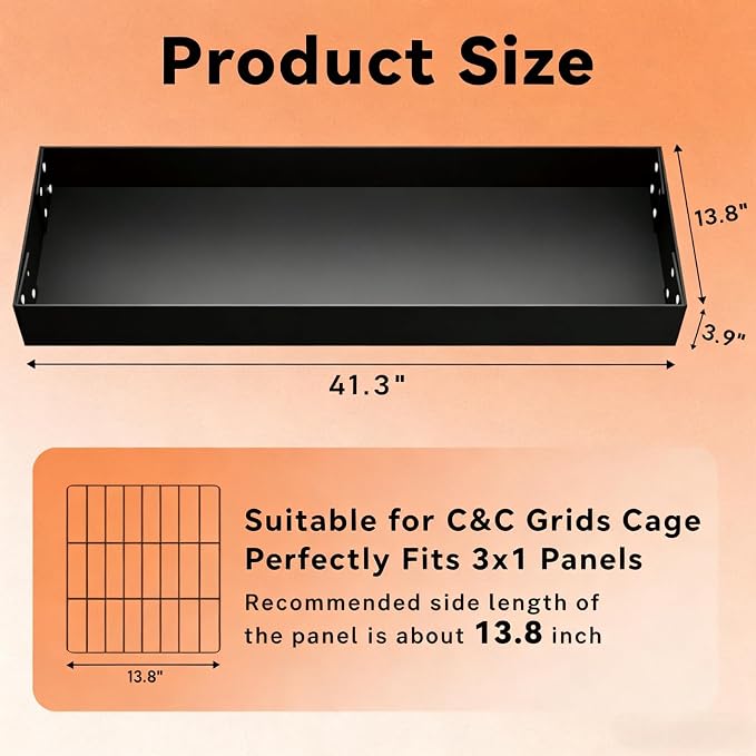 STILLCOVE 2Pcs Guinea Pig Cage Liner, Foldable Corrugated Plastic Base Tray | 2 x 3 Panel Size Bottom, Rabbit Bunny Pee Pads, Bird Mat, Small Animals Chinchilla Ferret Rat Hedgehog Hamster Mouse Squirrel
