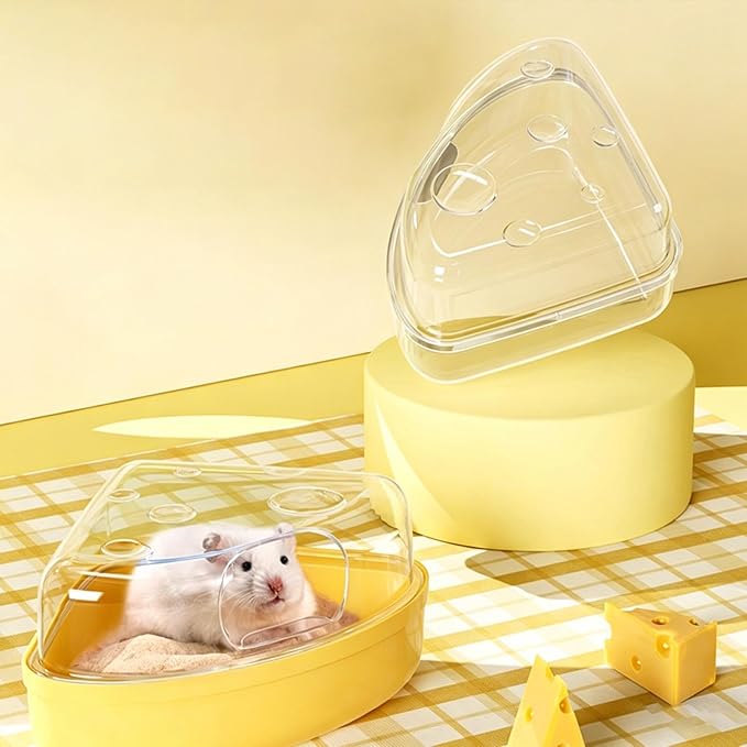 Hamster Sand Bath Container Bathing Digging Transparent Leakproof | Hamster Cage Bathing Sand Box for Mouse Chinchilla Enrichment Play Sleeping Foraging Potty