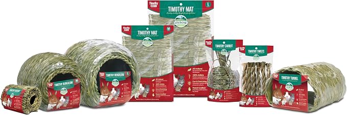 Oxbow Animal Health Timothy Club Mat, Large, Guinea Pig Hideout, Guinea Pig Toys, Bunny Toys, 100% Timothy Hay, Bunny Enrichment for Rabbit Cage, Rat Cage Accessories (Pack of 2)