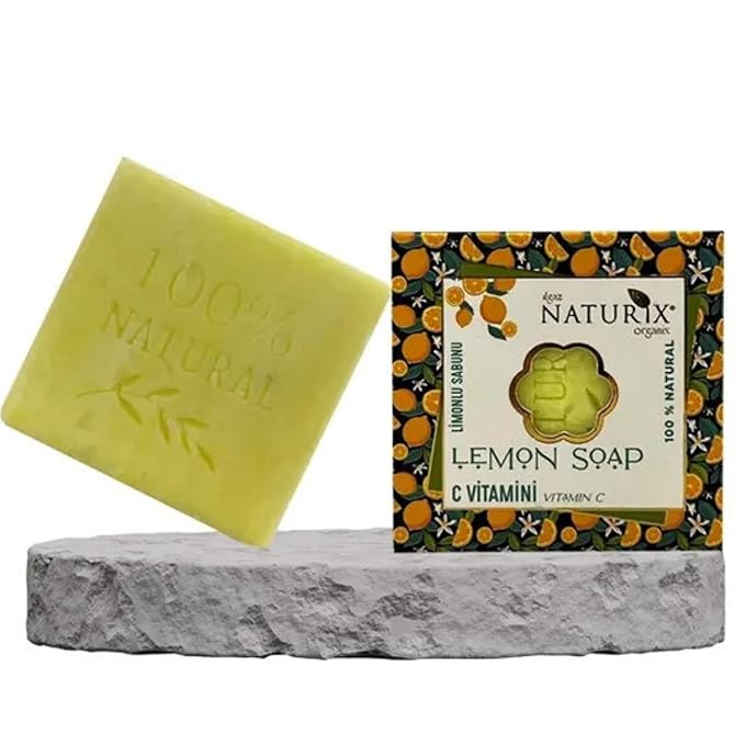 Organic Bar Soap Moisturizing Soap Made from Natural Oil | Hair Hand Face Body Bath Wash | Skin Care Cleanser Shampoo (Lemon)