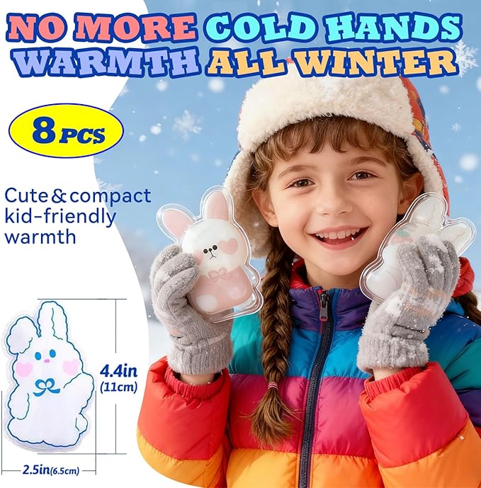 8 PCS Reusable Hand Warmers, Reusable Heat Packs，Cute Heating Pack, Hot Therapy Compress, Reusabl Heating Pad for Pain Relief and Camping, Outdoor & Portable