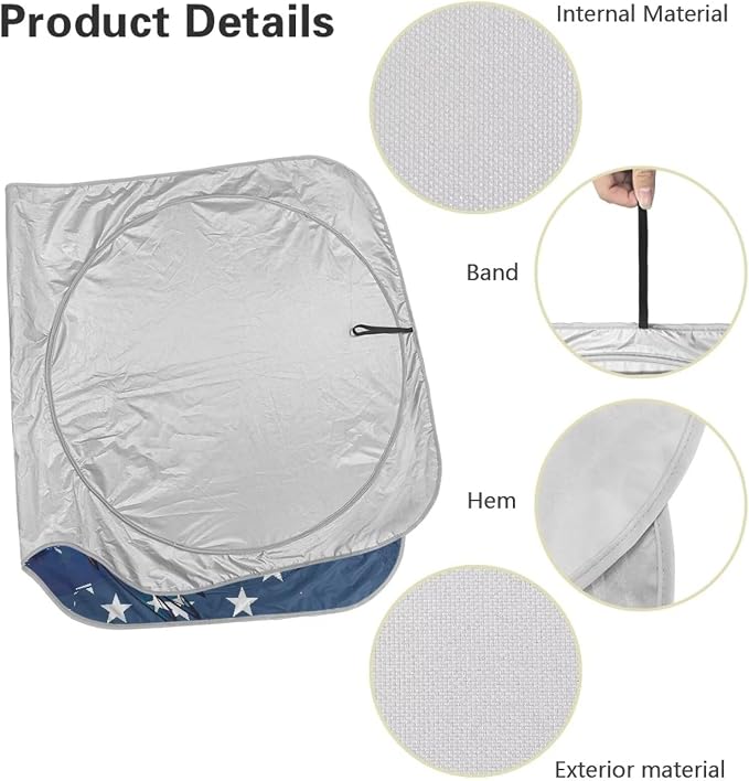 250 Years Windshield Sun Shade for Front Window American Flag Eagle Foldable Universal Auto Sun Shade UV Rays & Heat Protection Sun Visor Protector Accessories for Cars Truck SUV