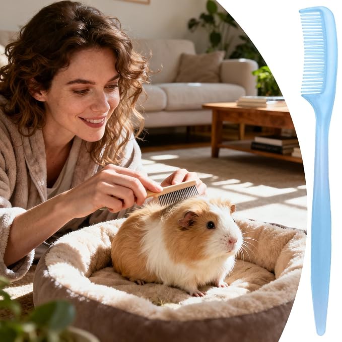 Bunny Brush, 10 Pieces Small Animal Hair Grooming Tool, 9cm, Hamster Cleaning Supplies, Ferret Coat Care Accessory, Sensitive Skin Grooming Comb, For Tiny Pet Indoor Home Daily Care