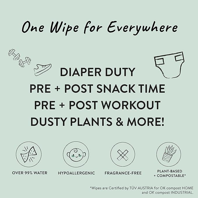 The Honest Company Clean Conscious Multi-Use Wipes Unscented Hypoallergenic Baby for Sensitive Skin 99% Water Plant-Based Compostable Geo Mood 288 Count