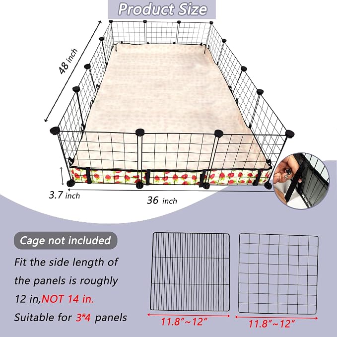 Guinea Pig Cage Liner，Washable Waterproof Oxford Cloth Cage Liners for Small Animals,Hamster Chinchilla Hedgehog Rabbit and Other Small Animals Not Include Cage(36x48 inches)