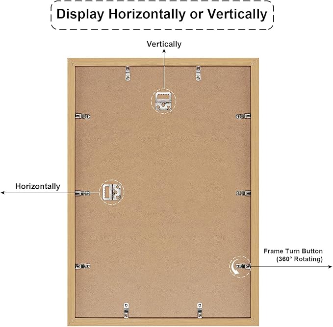 13.5x19.5 Collage frame with 9 Openings 4X6 Pictures, Multiple Picture Frame with Mat, Wall or Tabletop Decor, Natural Wood Grain,2 Pack