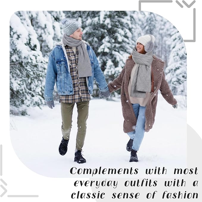 Geyoga 6 Pcs Winter Warm Set for Women Warm Beanies Hats Touchscreen Gloves Long Scarf Ear Muffs Socks Winter Gifts for Women