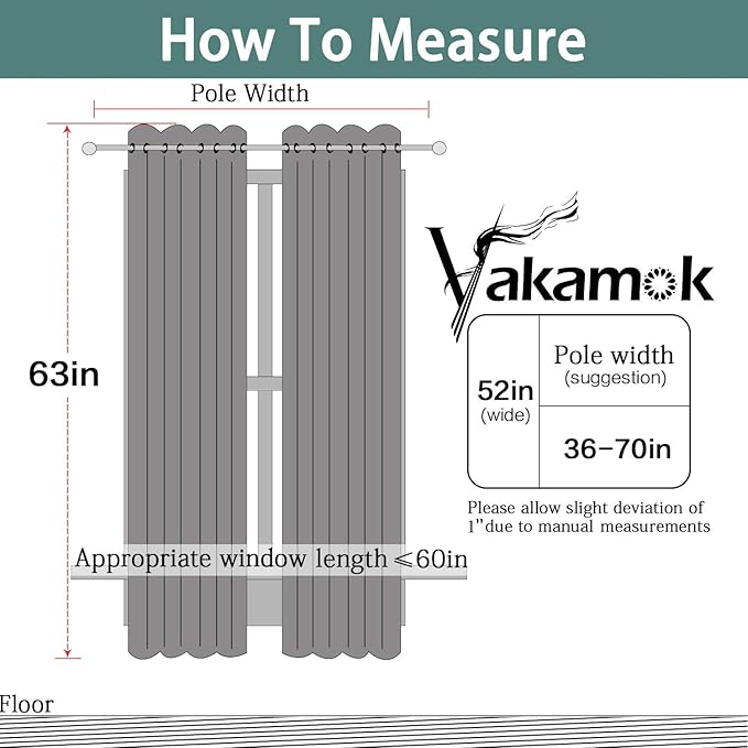 Yakamok Home Decor Thermal Insulated Full Blackout Drapes, 2-Layer Lined 100% Blackout Curtains with Black Liners, Energy Efficiency Window Draperies for Bedroom(52Wx63L, Beige, 2 Panels)