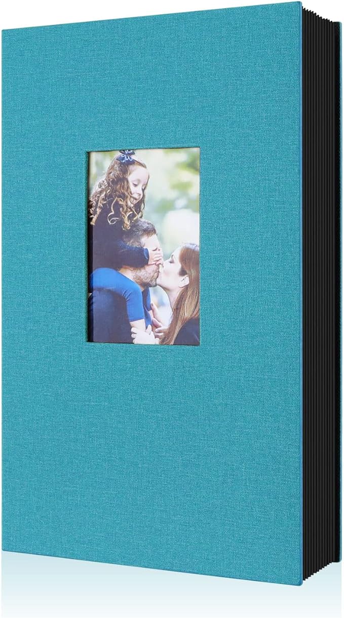 Ywlake Photo Album 4x6 300 Pockets, Linen Photo Albums Holds 300 Horizontal Pictures Only Teal