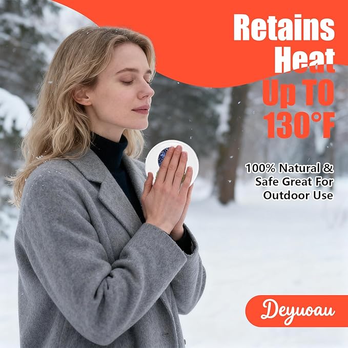 Reusable Hand Warmers, Pocket Heat Packs - Fast Heating & Long-Lasting Cycle Heat Packs for Outdoor Camping, Hiking & Golf - Compact Pocket-Sized Warmers