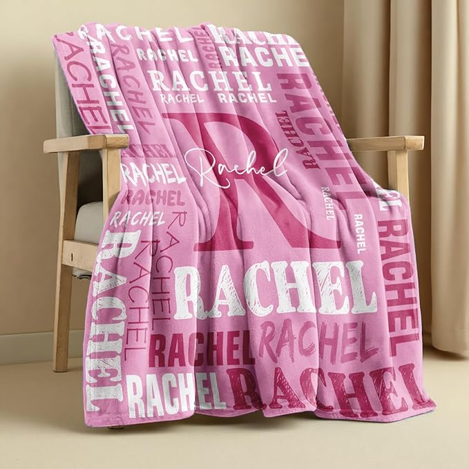 Personalized Blankets for Teen Girls Boys - Printed in USA, Custom Blanket with Kids Names, Ultra-Soft Flannel Monogrammed Baby Throws Blankets, Customized Christmas Brithday Gifts for Adults