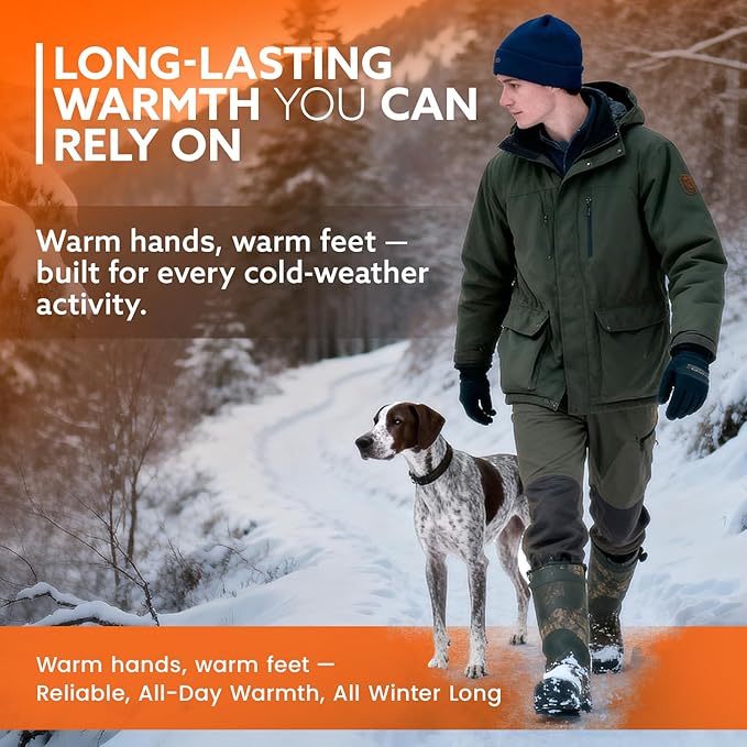 Hand and Toe Warmers Variety Pack – 100 Piece Set with 30 Pairs Hand Warmers and 20 Pairs Adhesive Toe Warmers – Long Lasting Heat Packs for Cold Weather, Work, Skiing, Travel and Stadium Events