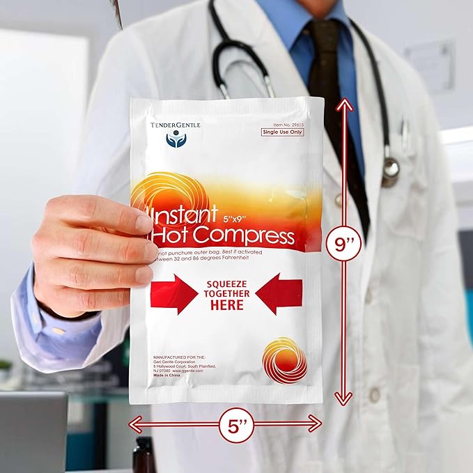 Instant Hot Compress - 6 Hot Packs for Pain Relief, Sore Muscles, Muscle Spasms, and Joint Stiffness