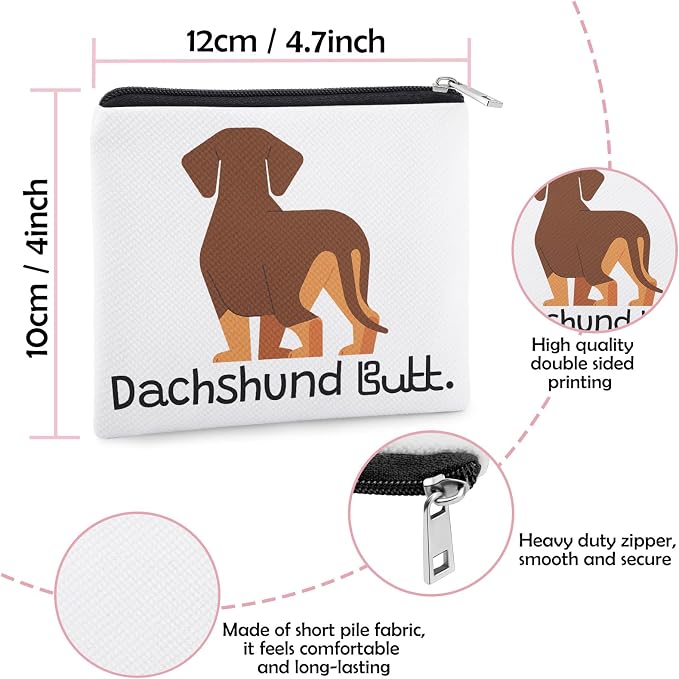 Dachshund Gift Coin Purse for Dog Lover Dachshund Gifts Coin Pouch for Friend Bestie Sister Coworker Christmas Birthday Gift Daughter Teen Dachshunds Themed Gifts Zipper Change Pouch