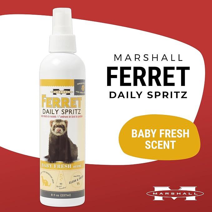 Marshall Ferret Daily Spritz Conditioner – 8 oz – Gentle Hydrating Grooming Spray – Softens, Freshens & Conditions Coat Between Baths – Baby Fresh Scent