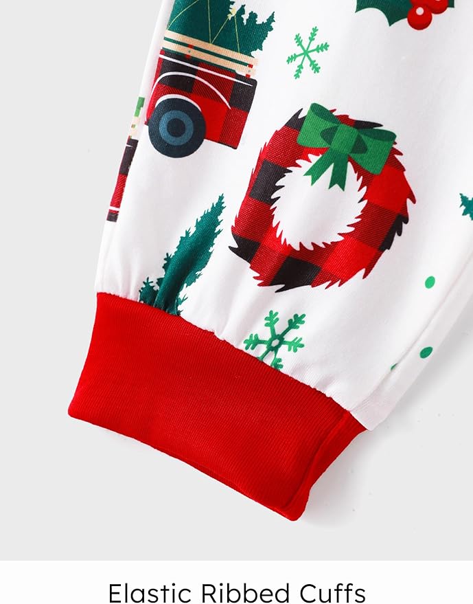 PATPAT Christmas Family Matching Pajama Sets Includes Christmas Socks - Perfect for Family Photos & Holiday Celebrations