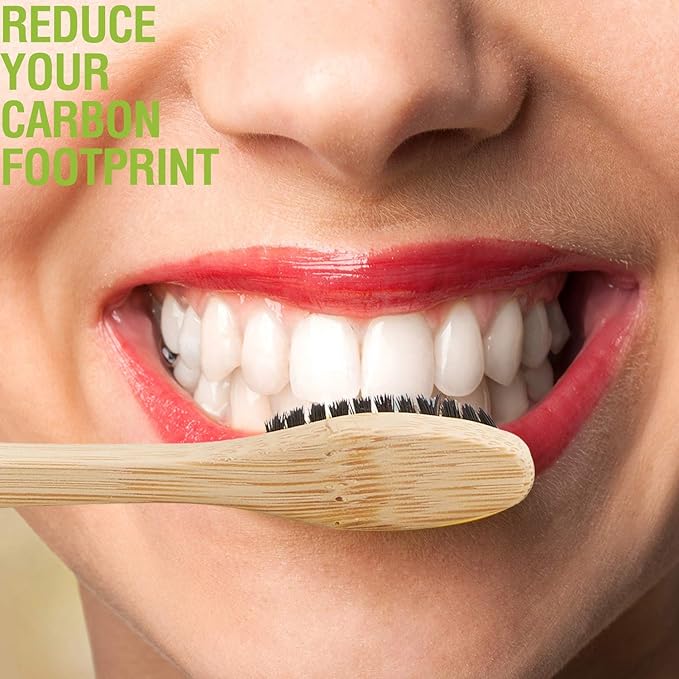 Boao 20 Count Bamboo Toothbrushes Soft Bristle Wooden Charcoal Toothbrushes Bulk for Adults Reusable Travel