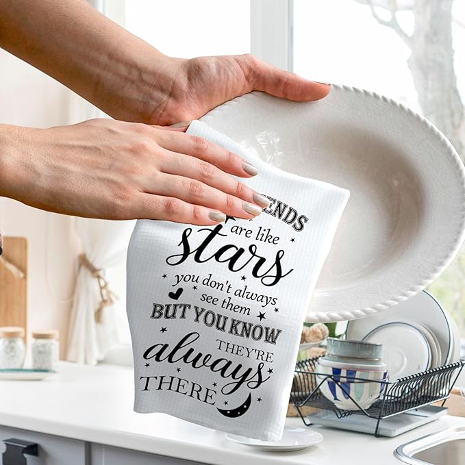 Tea Towel for Female Friends, Friendship Gift for Friends Who are About to Travel, Water-Absorbent Quick-Drying Dish Towel 16 * 24in