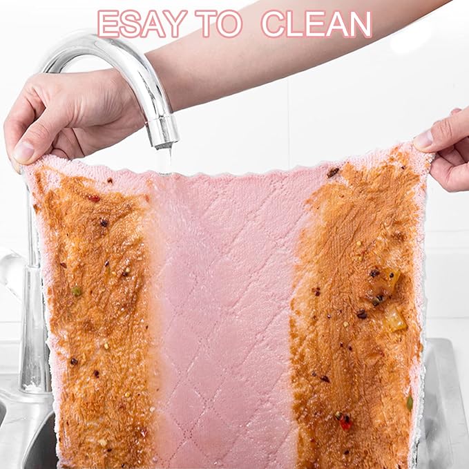 12 Pack Kitchen Cloth Dish Towels, 12x12 inch Soft Premium Dishcloths, Absorbent Microfiber Cleaning Cloth for Cleaning Dishes, Kitchen, Bathroom, Car