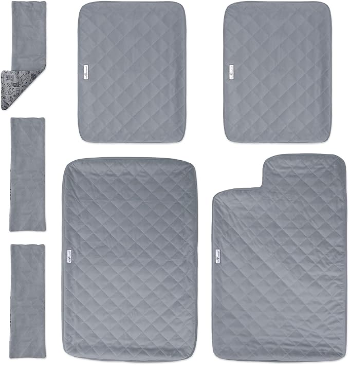 Paw Inspired Fitted Fleece Liner Set for Critter Nation 2-Story Cage, Gray | Double Unit Combo Pack for Ferret Nation/Critter Nation Cage, For Ferrets, Rats, Chinchillas, Hedgehogs, Small Animals, Pets