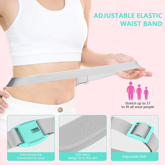LISACOOL Portable Ccordless Heating Pad for Period Cramps Electric Waist Belt Device Portable Heatings Pad with 3 Heat Levels and 3 Massage Modes Birthday Gifts for Women and Girls (Sky_Blue)