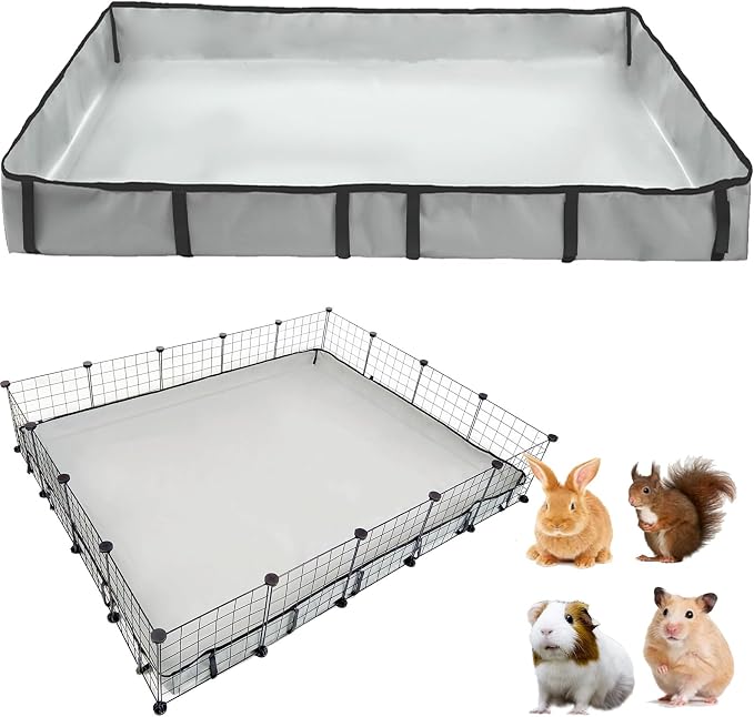 Guinea Pig Cage Liner Tarp Bottom Waterproof and Washable Base Also for Rabbits, Bunny, Chinchesillas, Hedgehog, Ferrets and Other Small Animals(48x60 inches)