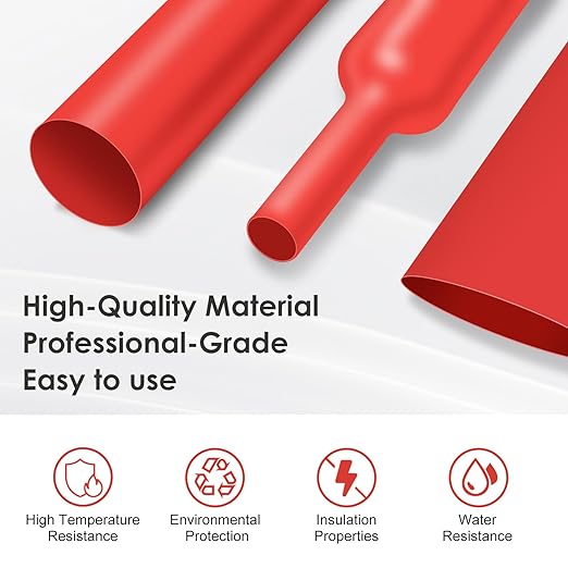 ASHINER Red Heat Shrink Tubing Kit - 580Pcs EVA Material in 11 Sizes - Ideal for Electrical Insulation, Repairs, and Wire Connectors with User-Friendly Design and Storage Case