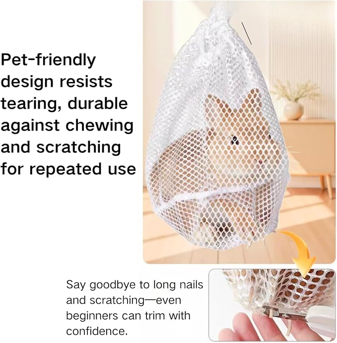 Rabbit Bathing Bag, Bunny Grooming Hammock, Breathable Mesh Anti Scratch Adjustable Grooming Bag for Guinea Pigs, Ferrets, Squirrel, Chinchilla, Kitten, Puppy and Other Small Animals