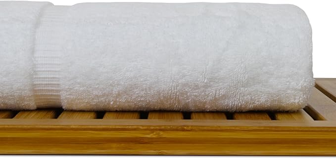 Luxury Hotel & Spa Collection Highly Absorbent, Quick Dry 100% Turkish Cotton 700 GSM, Eco Friendly Towel, for Bathroom Dobby Border Soft Bath Towel Set 27 X 54 (White, Bath Towels - Set of 2)
