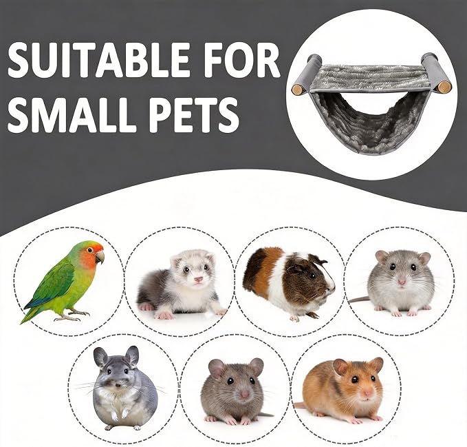 Warm Hamster Hammock House Mouse Rat Hanging Swing Bed Guinea Pig Cage Bedding Small Pet Animal Double Layer Cage Tent Hut Nest for Winter Mouse Rat Hamster Play Sleep