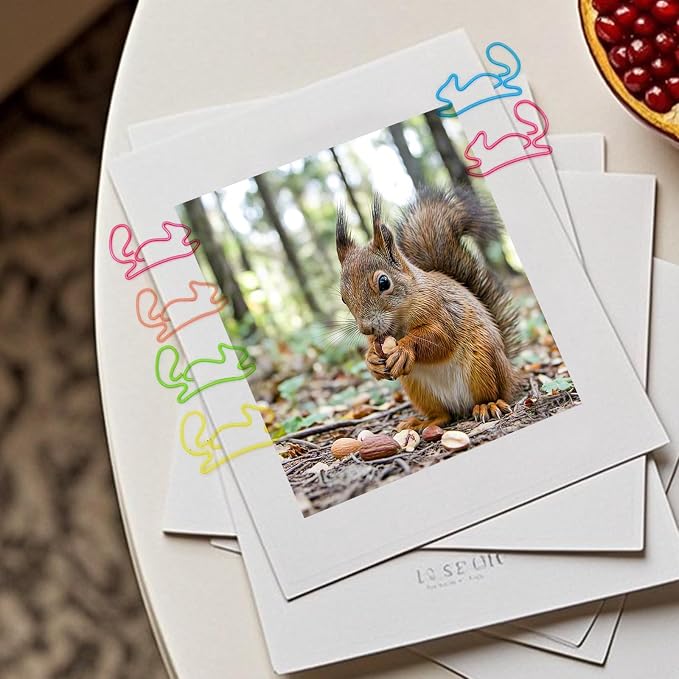 Cute Squirrel Paper Clips Bookmarks 60 Pcs, Squirrel Gifts | Decorative Office Supplies and Desk Accessories, Cute Squirrel Gifts for Women, Teachers, Students and Animal Lovers