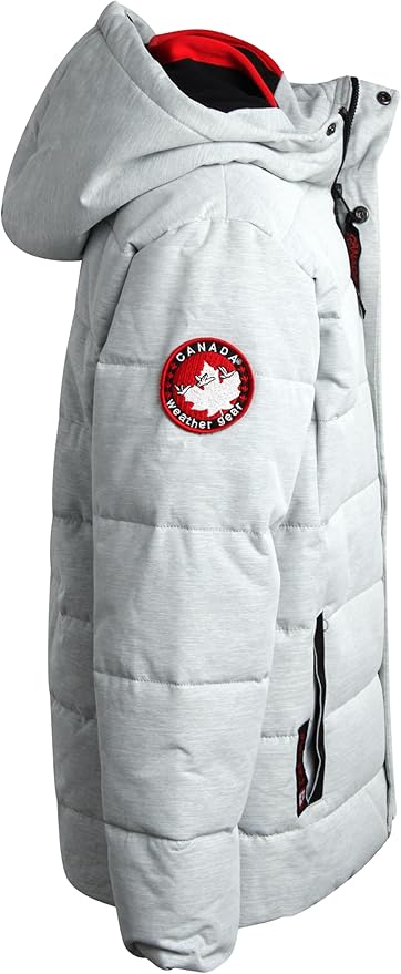 CANADA WEATHER GEAR Mens Winter Puffer Jacket - Heavyweight Insulated Ski Jacket Hooded Mens Coats Weather Resistant Coat