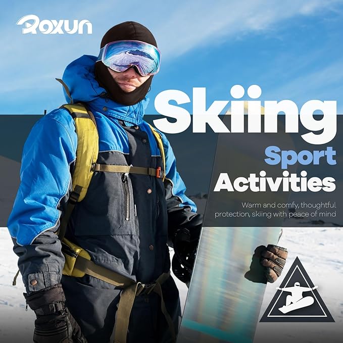 ROXUN Balaclava Ski Mask, 5 Pack Neck Gaiter Motorcycle Scarf Cold Winter Warm Windproof Men/Women