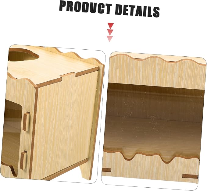 SUPVOX Hamster Digging Box Toy Wooden Nest Thick Bedding Creative Hideout for Small Pets Fun Hamster Plaything for Cage Accessories
