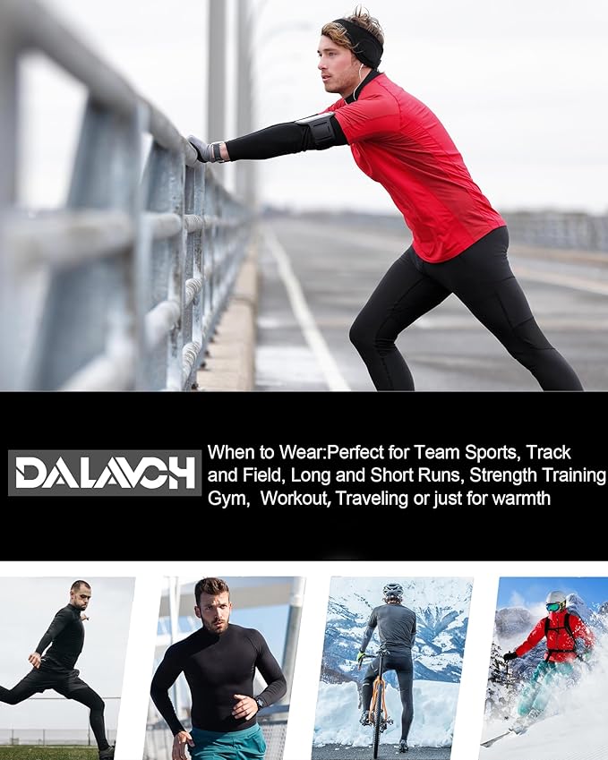 Dalavch 5 Pack Thermal Compression Shirts for Men Mock Turtleneck Long Sleeve Running Undershirt Base Layer Tops for Winter