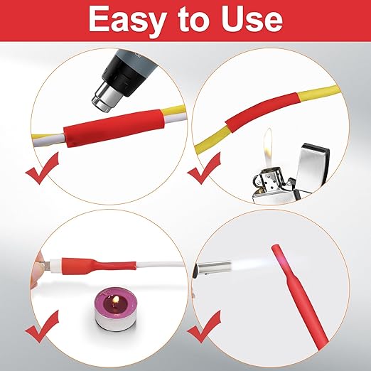 ASHINER Red Heat Shrink Tubing Kit - 580Pcs EVA Material in 11 Sizes - Ideal for Electrical Insulation, Repairs, and Wire Connectors with User-Friendly Design and Storage Case