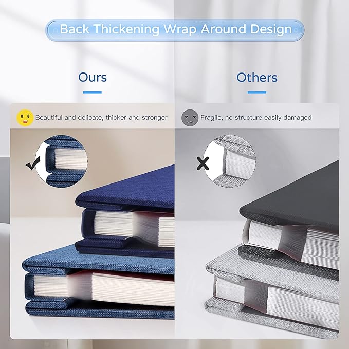 Popotop Large Photo Album Self Adhesive 4x6 5x7 8x10 Scrapbook Album DIY Picture Book,Gifts for Mom,Family Baby and Wedding,with Metal Pen and Plastic Board
