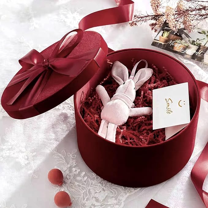 ZEBMOON 1 LB Dark Red Crinkle Cut Paper Shred Filler Great for Gift Wrapping, Basket Filling, Birthday, Wedding, Halloween, Thanksgiving, Christmas Day, New Year Party Decorations Filling Supplies