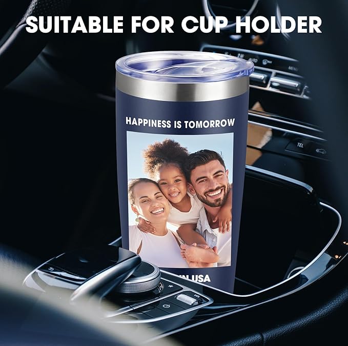Personalized Custom Tumbler Print in USA 10 Pcs 20oz Stainless Steel Coffee Cup with Lid & Straw Double Wall Insulated Tumbler with Colorful Text Logo Photo