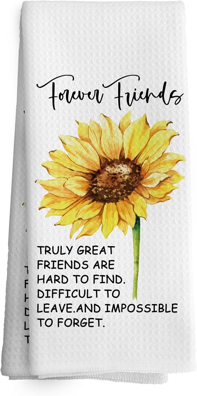 Friends Forever Kitchen Towels Dish Towel 16x24 Inches, Friendship Friend Birthday Gifts for Women Friends Sister BFF Female Bestie Kitchen Decorative Absorbent Dishcloths Tea Towels