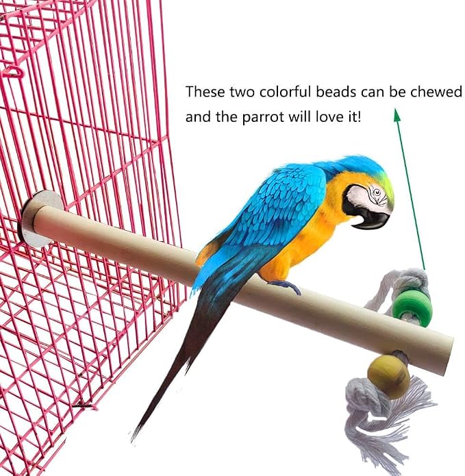 PINVNBY Bird Playground, Wood Parrot Play Gym Stand Perch Bird Cage Accessories for Small and Medium Parakeet Cockatiel Conure Love Birds Finch