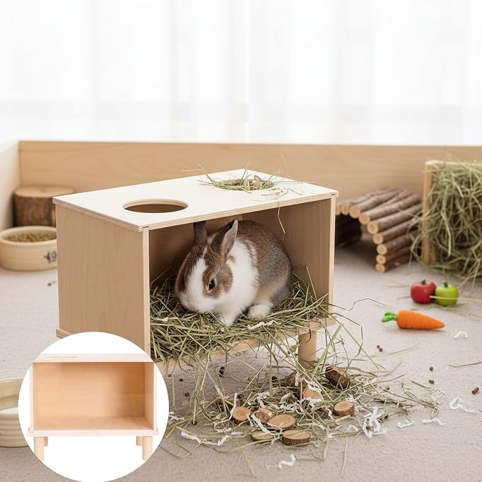 Hamster Digging Box - Wooden Activity Toy with View Window for Pet Entertainment