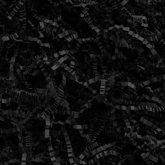 Bobobag - 1LB Crinkle Cut Paper Shred Filler Recyclable Gift Wrap Confetti Raffia Grass Shred Paper for Easter Baskets Filler Creative Eggs Decor (Black)