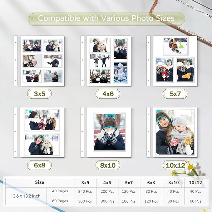 Popotop Large Photo Album Self Adhesive 4x6 5x7 8x10 Scrapbook Album DIY Picture Book,Gifts for Mom,Family Baby and Wedding,with Metal Pen and Plastic Board