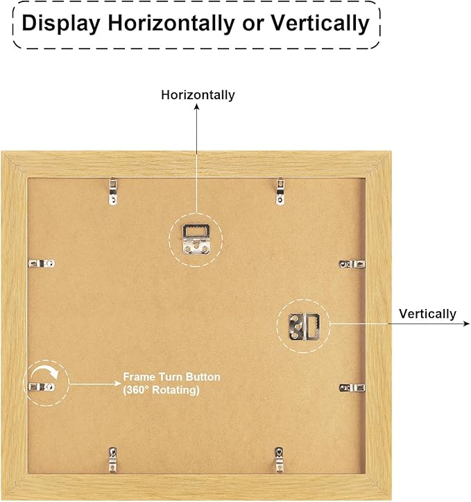 13.5x15.5 Picture Frame Display 7 opening 4X6 Picture Frame Collage,Multi Photo Frame with Mat,Plexiglass,Wall or Tabletop Decor,Natural Wood Grain