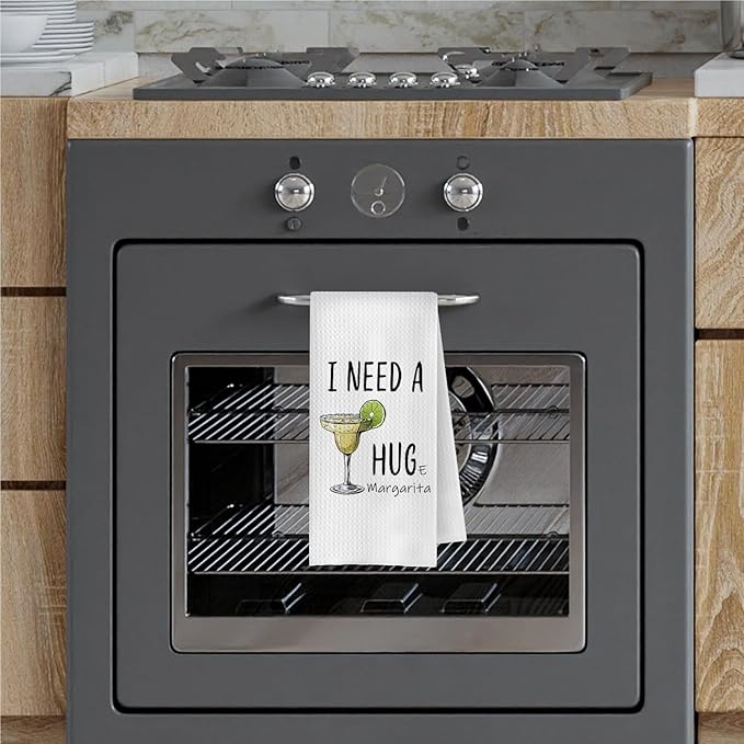 Funny Margarita Kitchen Towels - Margarita Lover Gifts Decorative Waffle Weave Dish Towels, Bar Cart Decor Hand Towels Tea Towel, 16x24 Inch