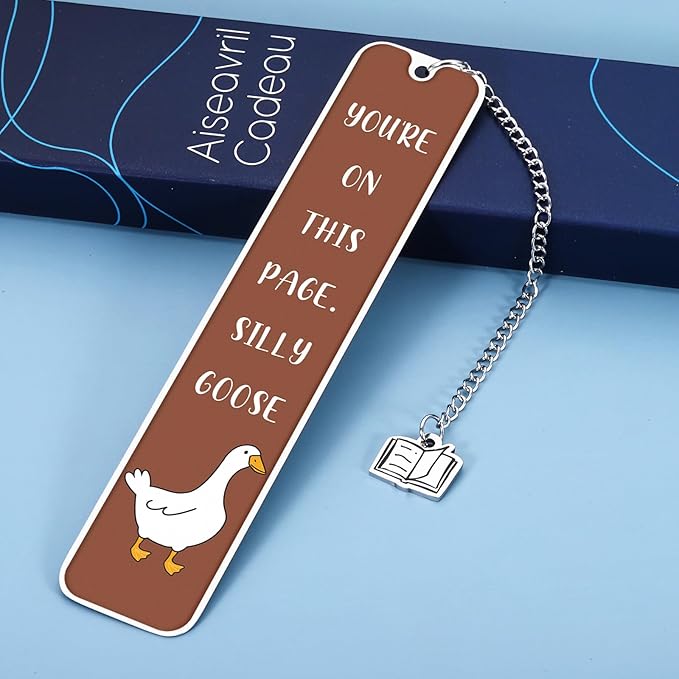 Cute Bookmarks for Book Lovers Bookish Funny Gifts for Women Metal Bookmark for Bookworm Bookmate Book Reading Accessories for Book Club Back to School Retirement Birthday Christmas (Brown)